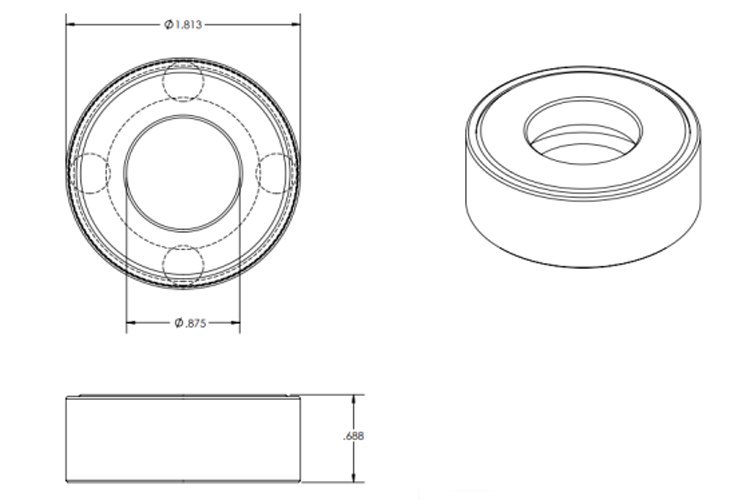 T-100-4 bearing drawing